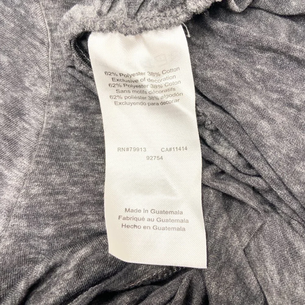 Motherhood Maternity Long Sleeve Scoop Neck Side Ruched T-Shirt Gray XSM - Picture 7 of 7